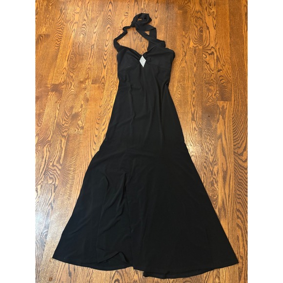 Jessica Mcclintock For Gunne Sax Dresses & Skirts - Jessica McClintock Gunne Sax Black Halter Rhinestone Embellished Maxi Dress 9/10